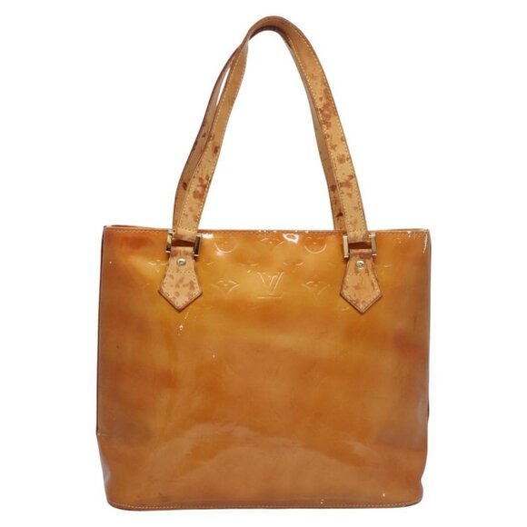 LOUIS VUITTON Monogram Vernis Houston Hand Bag Beige M91004 LV Auth BD945 - Picture 3 of 16